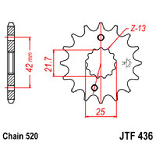 JT JT Gear Box Sprockets G/B 436/565-15T SUZ/YAM (438)